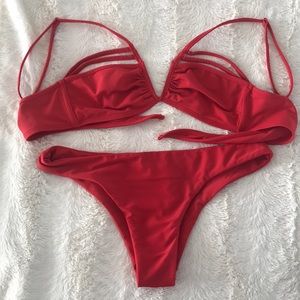 Red Cheeky Bikini